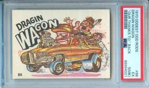 1970 Donruss Oddest Odd Rods DRAGIN WAGON "Our Thanks To" Back #86 PSA 5mk - Picture 1 of 2