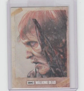 WALKING DEAD SEASON 7 WALKER SKETCH CARD BY ACCLAIMED ARTIST CARLOS CABALEIRO - Picture 1 of 2