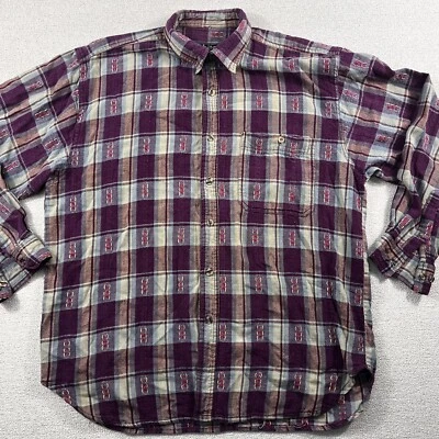 VTG. Habitat Flannel Shirt Men Large Lavender Plaid Colorful Small Hole Softwarm - Image 1 of 4