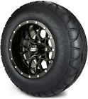 MODZ 12" Vortex Glossy Black Golf Cart Wheels and Radial Tires (23x10-12)