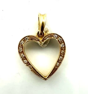 PENDENTIF OR 18 CARATS - Coeur en diamants 0,24 carat - 2,13 g - Imagen 1 de 3