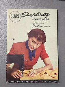 VINTAGE 1949 SEARS ROEBUCK & CO. SIMPLICITY SEWING BOOK, FAIRLOOM FABRICS - Picture 1 of 6