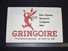 BUVARD 1950-1960 BISCUIT PAIN D'EPICES GRINGOIRE PITHIVIERS-EN-GATINAIS GRINGO