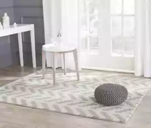 Trell Beige & Brown Modern Handmade Hand-Tufted 100% Wool Soft Area Rug Carpet. - Picture 1 of 3