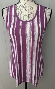 NEW RELEASE LuLaRoe Tank Top Beautiful Vertical Stripe Print Size Medium M New - Picture 1 of 4