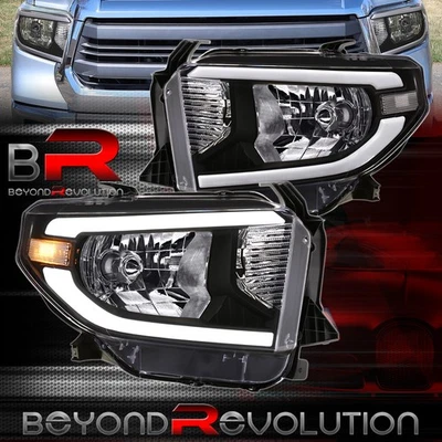 For 2014-2021 Tundra LED DRL Strip Bar Head Light Driving Signal Headlamps Black Foto 1 de 4