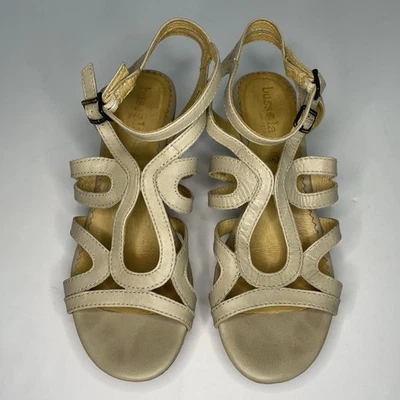 Sandalias de cuña Bussola St. Tropez para mujer de cuero de corcho beige con tiras EU39 US8 USADAS EN EXCELENTE ESTADO Foto 1 de 4