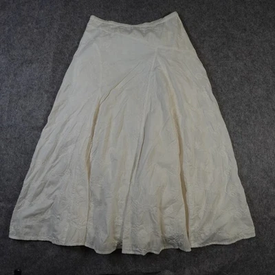 Falda J. Jill Mujer 4 Midi Línea A Bordada Blanca Playa Talla Cremallera Algodón Foto 1 de 4