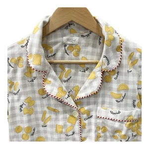 Bed Head PJs Sleep Shirt Women's Size Small Pasta Gray Check Organic Cotton - Picture 1 of 8