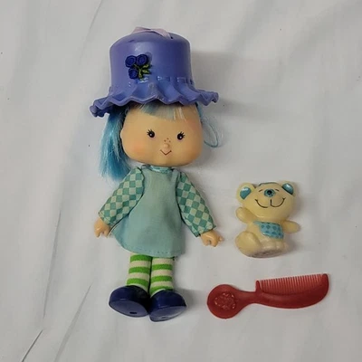Muñeca de colección 1979 Strawberry Shortcake Blueberry Muffin con peine de ratón para pastel de queso para mascotas Foto 1 de 4