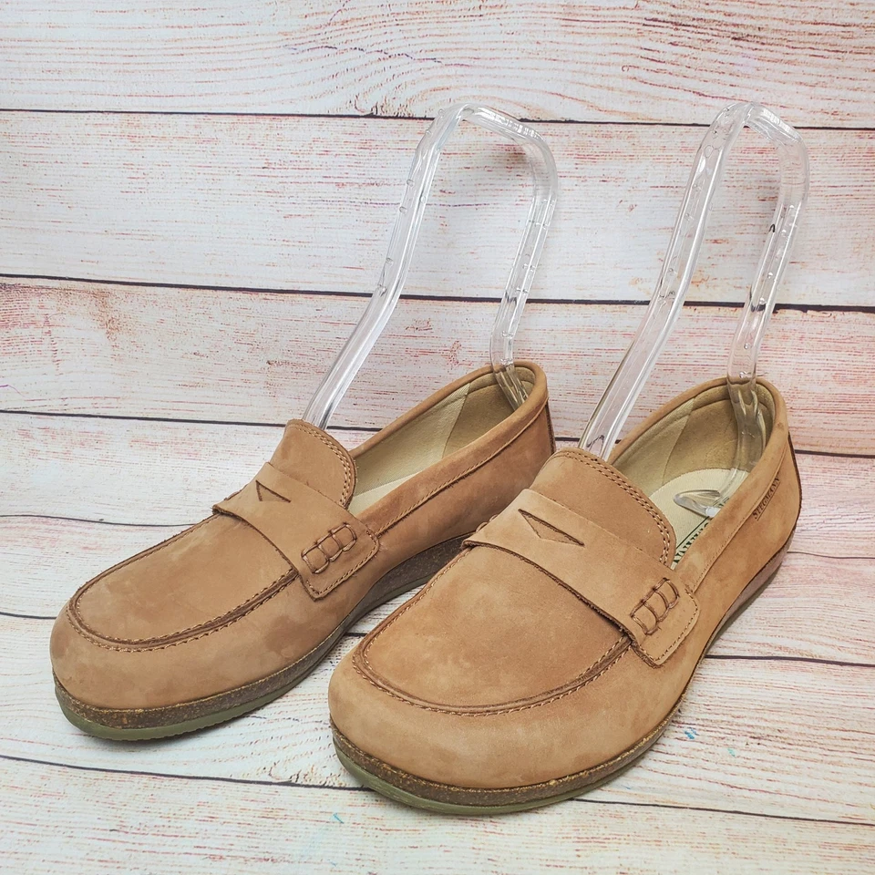 Zapatos mocasines Victoria Penny de cuero nobuck tostado talla 8,5 Stegmann para mujer Foto 1 de 4
