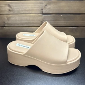 Steve Madden Women's Slinky-J Slip-On Platorm Wedge Sandals Tan Size 8 - Picture 1 of 5