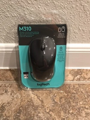 Brand New In Box Logitech - M310 Wireless Optical Mouse - Black Sealed - Image 1 of 2
