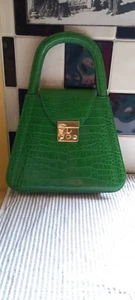 Small Corte Ingles green leather handbag - Picture 1 of 5