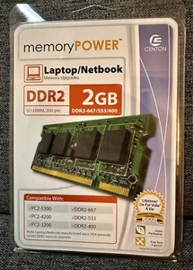 2GB DDR2 Laptop Computer Memory Centon DDR2-667/533/400 New Sealed - Picture 1 of 3