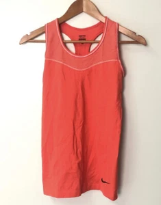 NIKE Dri-Fit Seamless Orange RUNNING TANK TOP 520290 Small - Picture 1 of 3