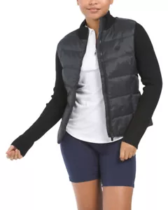 G/FORE Hybrid Quilted Nylon & Ribbed Wool Sleeves Padded Jacket Onyx/Black **S - Picture 1 of 9