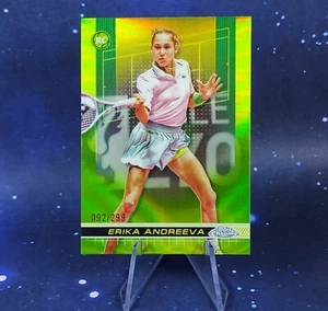 Erika Andreeva Rookie/299 2024 Topps Cromo Tenis Verde Lima Refractor SP RC - Imagen 1 de 7