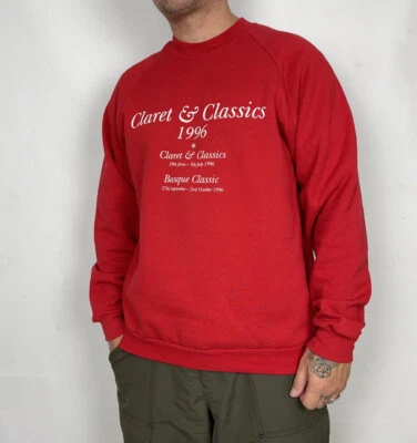 Vintage 90s Sweatshirt Screen Stars Claret And Classics 1996 Mens Large Red - image 1 of 4