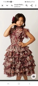 Joyfolie Floral Annouk Dress Girls Size 10 Burgandy HOLIDAY DRESS - Picture 1 of 6