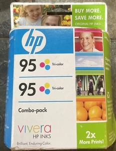 TwinPak New Genuine HP 95 Tri-Color Ink Cartridges Sealed HP Carton EXP 12/2009 - Picture 1 of 4