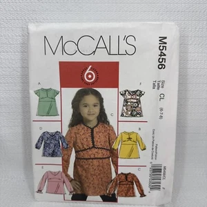 McCalls M5456 5456 Mädchen Bluse Top Shirt Muster 6-8 *ungeschnitten - Bild 1 von 5