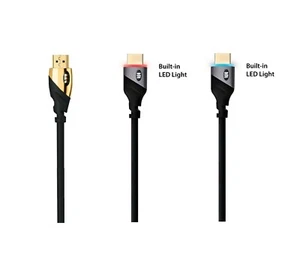 3x Cavo HDMI Monster 4K HDR 21 Gbps Placcato Oro Alta Velocità Oro 6Ft, Rosso, Blu - Foto 1 di 12