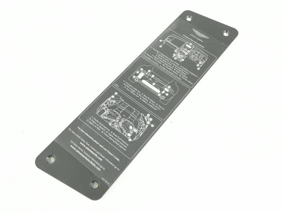 Aston Martin Rapide 2010-2022 Vorne Recht Tür Technisches Datenetikett - Bild 1 von 4