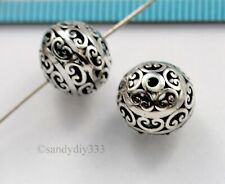 1x BALI STERLING SILVER ROUND FOCAL FLOWER SPACER BEAD 11.5mm #3079