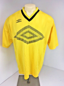 VTG 80s UMBRO OFFICIAL soccer Futbol #5 Yellow Jersey shirt XL USA MADE RARE