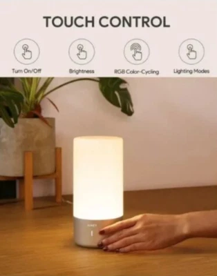 Aukey Cambio de Color Control Táctil Lámpara LED Luz Blanco/Plateado LT-T6 NUEVO Foto 1 de 4