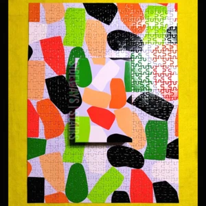 DUSEN DUSEN COLORED STONES PUZZLE 500pc colorful abstract maximalist modern RARE - Picture 1 of 10