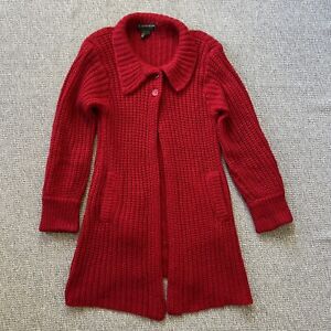 vintage 90s I.B diffusion mohair red duster cardigan sweater size small/ medium