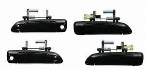 4pc Front & Rear Outside Door Handles Set Black for 2001-2005 Honda Civic Sedan - Picture 1 of 10