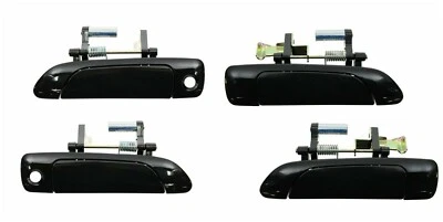Juego de 4 manijas de puerta exterior delanteras y traseras negras para Honda Civic Sedán 2001-2005 Foto 1 de 4