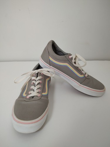 Scarpe sneakers stringate Vans Missy taglia 5 grigio rosa nuvole arcobaleno