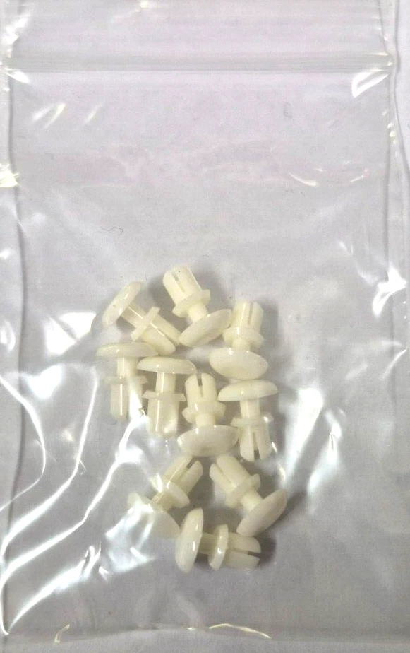 KNITMASTER BROTHER KNITTING MACHINE ACCESSORIES WHITE NEW PLASTIC RIVETS X10