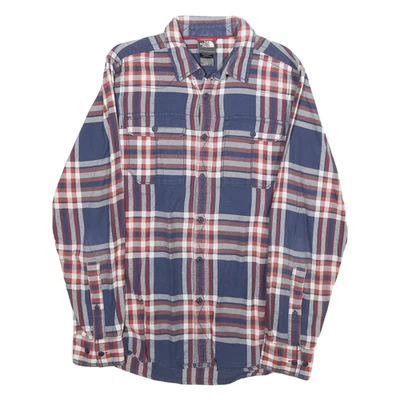 THE NORTH FACE Mens Blue Red Grey Check Shirt S Cotton Long Sleeve Casual - Image 1 of 4