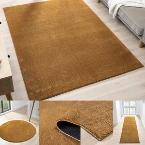 Shaggy Rug Mustard Yellow Gold Ochre Small - Modern Large Living Room Area Rugs - Picture 1 of 41