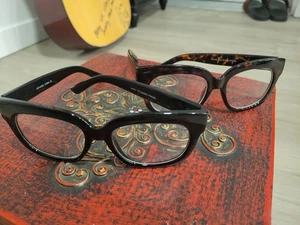 Vintage Dicke Eckige Brille Brillengestell Schwarz/Braun Acetat M. 2 Paar Set Unisx - Bild 1 von 8
