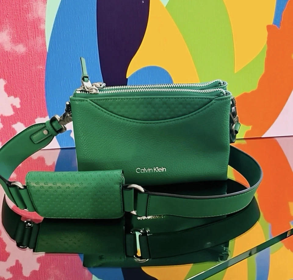 Calvin Klein через плечо слинга упаковка сумка Kelly зеленый новый без ЯРЛЫКОВ - Изображение 1 из 1