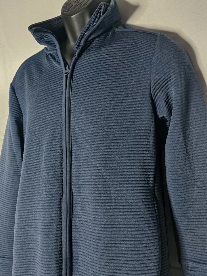 Chaqueta deportiva MPG para mujer negra acanalada cremallera completa talla pequeña azul marino Foto 1 de 4