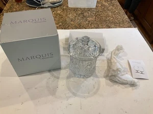 MARQUIS BY WATERFORD 8 1/4 VALE CRYSTAL BISCUIT BARREL COOKIE JAR 40032565 W BOX - Picture 1 of 18