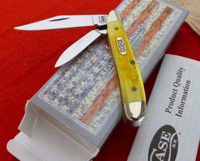 Cuchillo Jack Case XX USA 6220 SS 10 puntos 2000 hueso amarillo quemado cacahuete 2 hojas como nuevo Foto 1 de 4