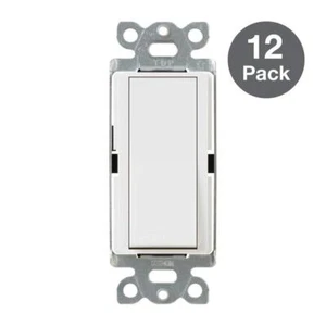 Claro On/Off Switch, 15-Amp/Single-Pole, White (CA-1PS-WH-12) (12-Pack) - Picture 1 of 9
