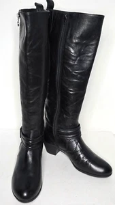 Nurture BROOKS Black Leather Zip Up Knee High Boots Womens Size 6.5 M - Picture 1 of 14