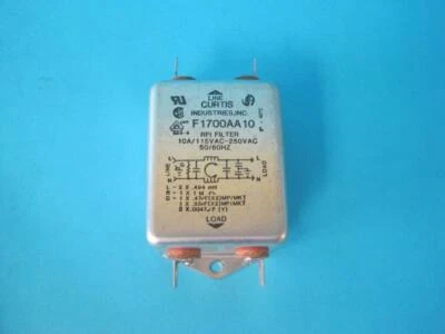 CURTIS INDUSTRIES RFI FILTER 10A/115VAC-6A/250VAC F1700AA10 MINT REPLACEMENT - Image 1 of 4