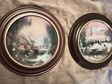 2 Thomas Kinkade Collector's Plates 1st Issue Enchanted Cottages Old Fashion Chr