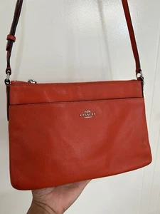 Coach Leather Crossbody Bag In Red F1493 - Picture 1 of 13