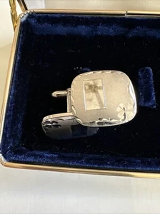 VINTAGE ANSON DIAMOND CUT STERLING SILVER HIGH POLISH CUFFLINKS - Picture 1 of 5